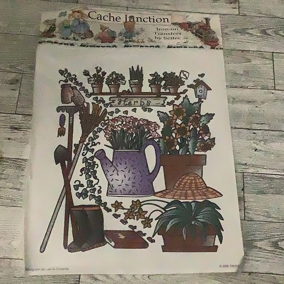 Vintage Cache junction gardening herbs iron on transfers new - Picture 1 of 6